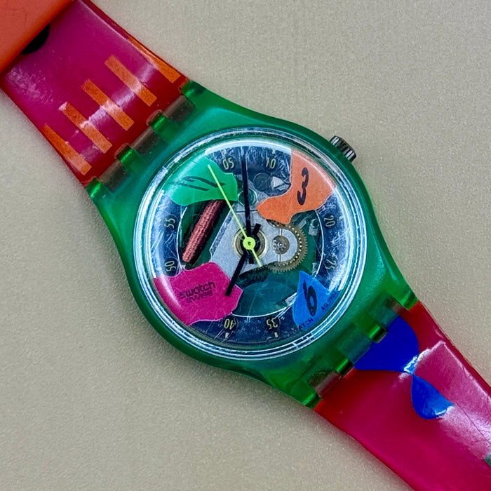 Swatch "Lady Saturing" G 108 orologio quarzo 24 mm Swiss 1991
