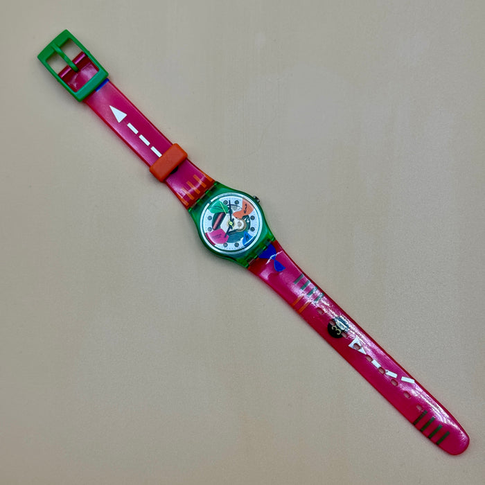 Swatch "Lady Saturing" G 108 orologio quarzo 24 mm Swiss 1991