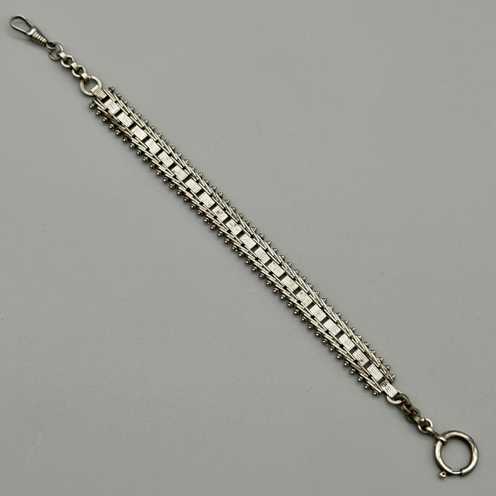Catena orologio tasca metallo maglia lavorata Italia 1950 ca