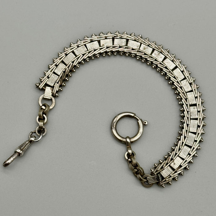 Catena orologio tasca metallo maglia lavorata Italia 1950 ca