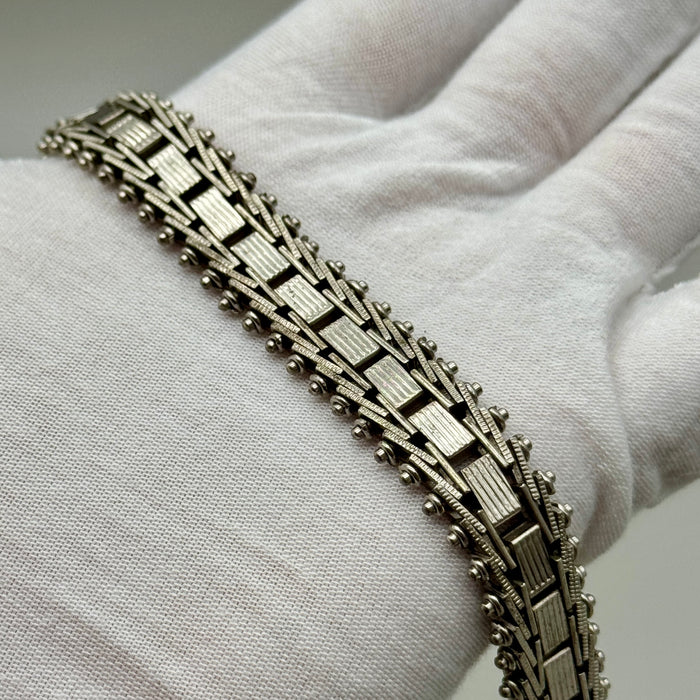 Catena orologio tasca metallo maglia lavorata Italia 1950 ca