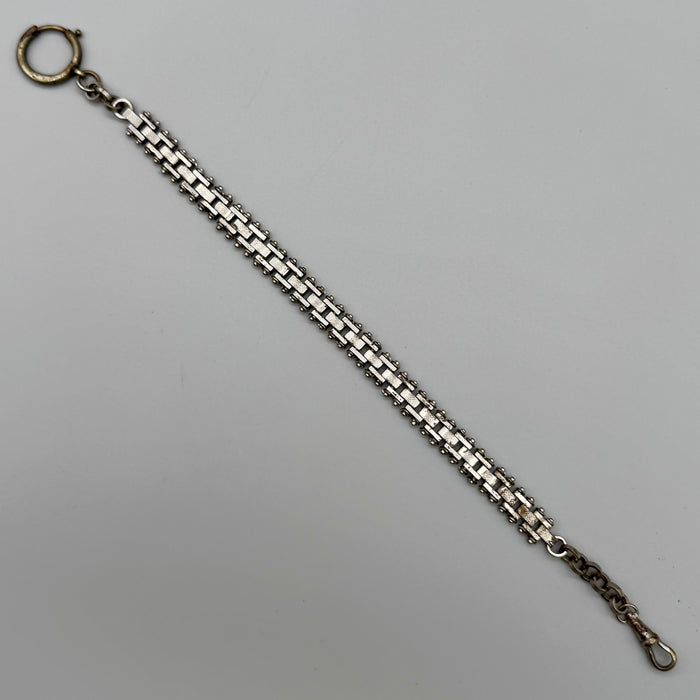 Catena orologio tasca metallo maglia stretta lavorata Italia 1950 ca