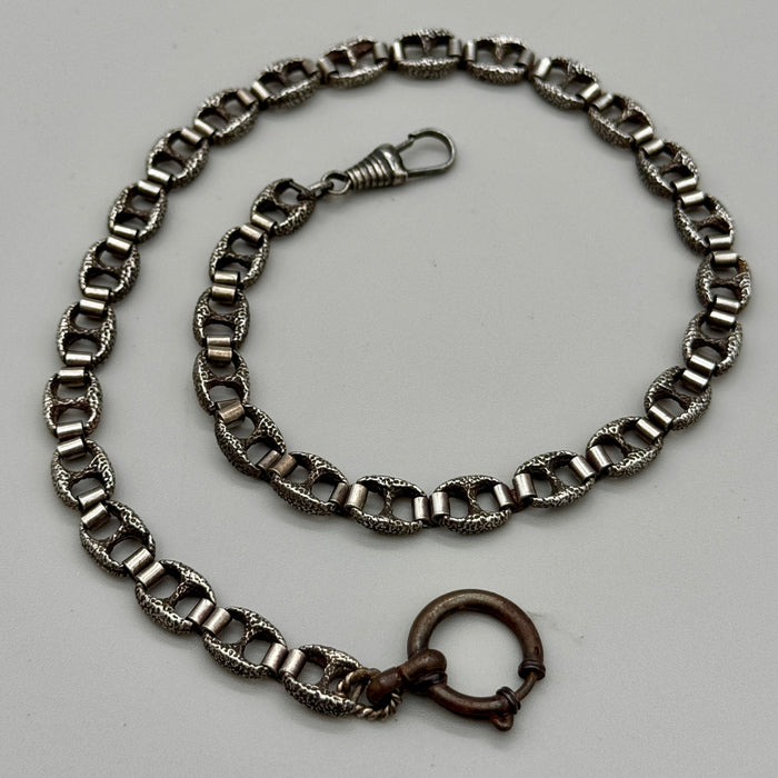 Catena orologio tasca metallo maglia marina Italia 1950 ca