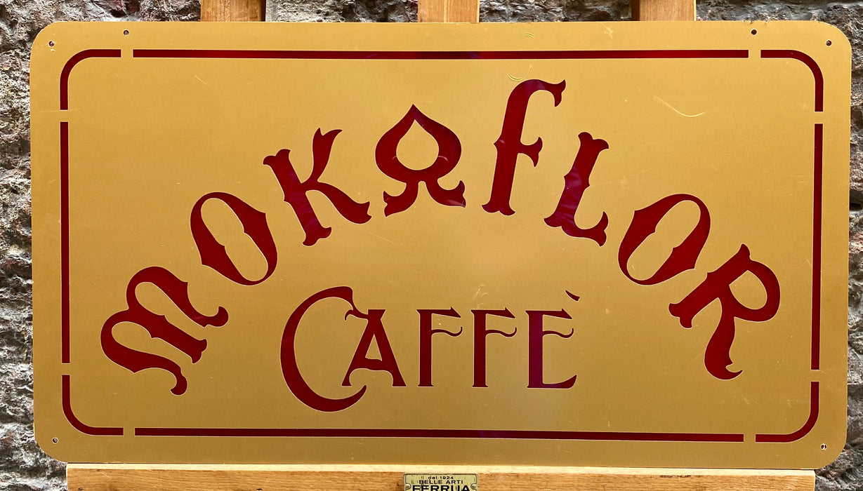 Insegna Mokaflor Caffè in plastica 1970 ca