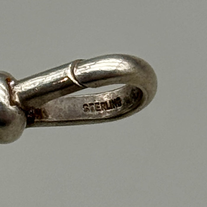 Catena orologio tasca argento con doppia medaglia nominale Regno Unito 1930 ca