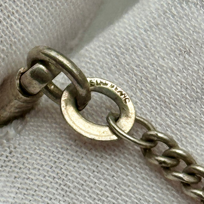 Catena orologio tasca decorata alpacca Italia 1930 ca