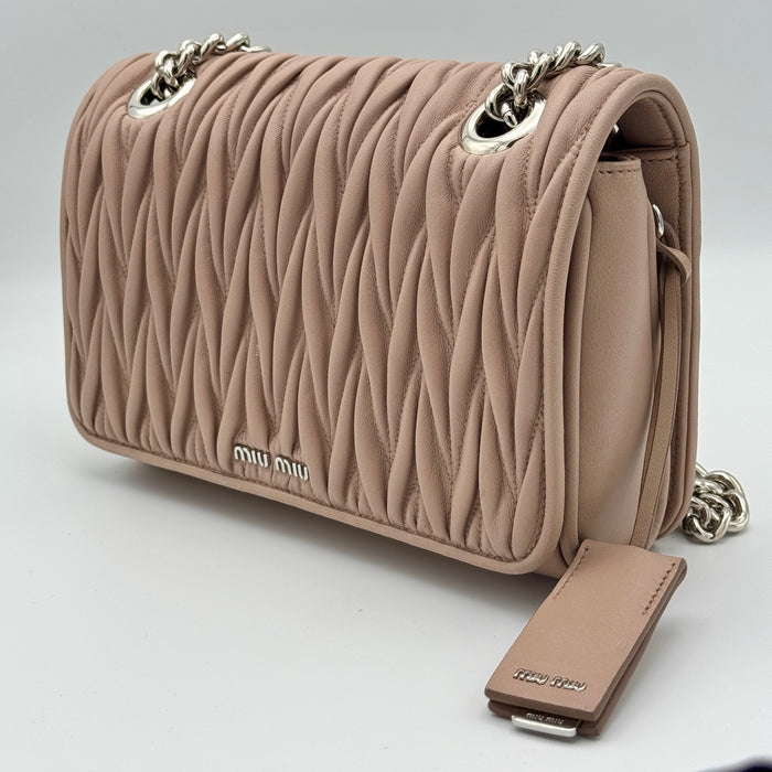 Borsa Miu Miu Club Matelasse pelle rosa 2017