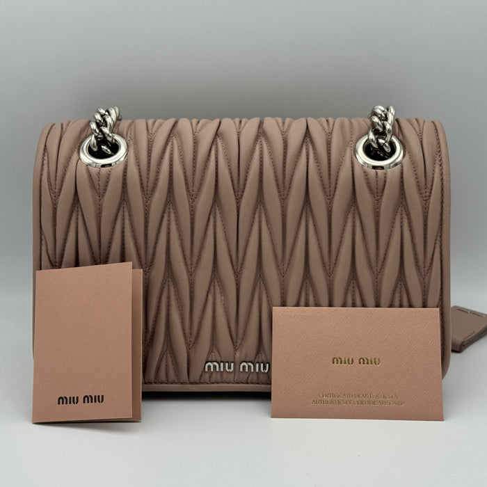 Borsa Miu Miu Club Matelasse pelle rosa 2017
