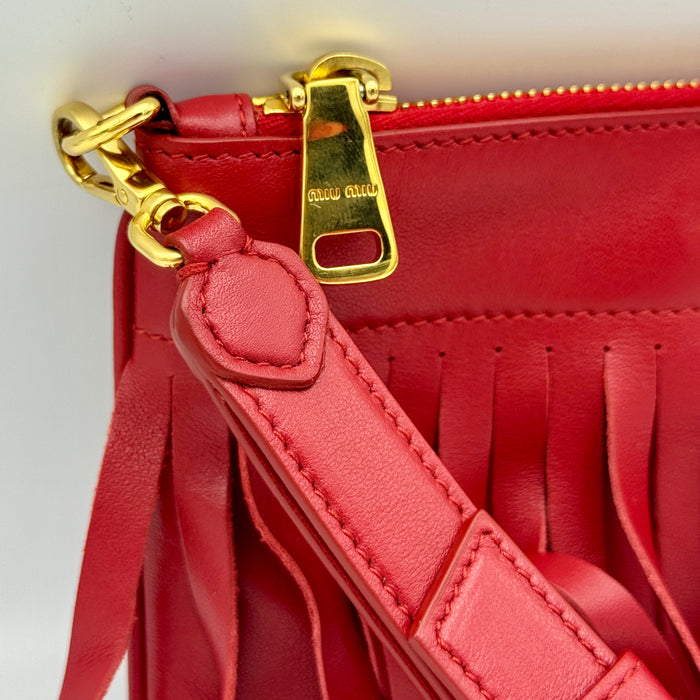 Borsa Miu Miu a mano rosso fuoco pelle 2014