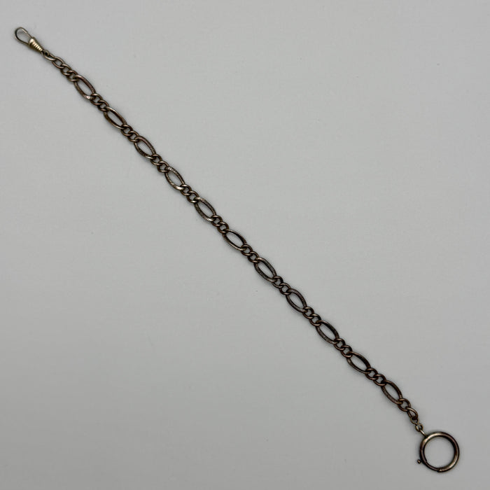 Catena orologio tasca metallo maglie ovali decorate Francia 1930 ca