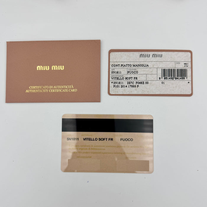 Borsa Miu Miu a mano rosso fuoco pelle 2014