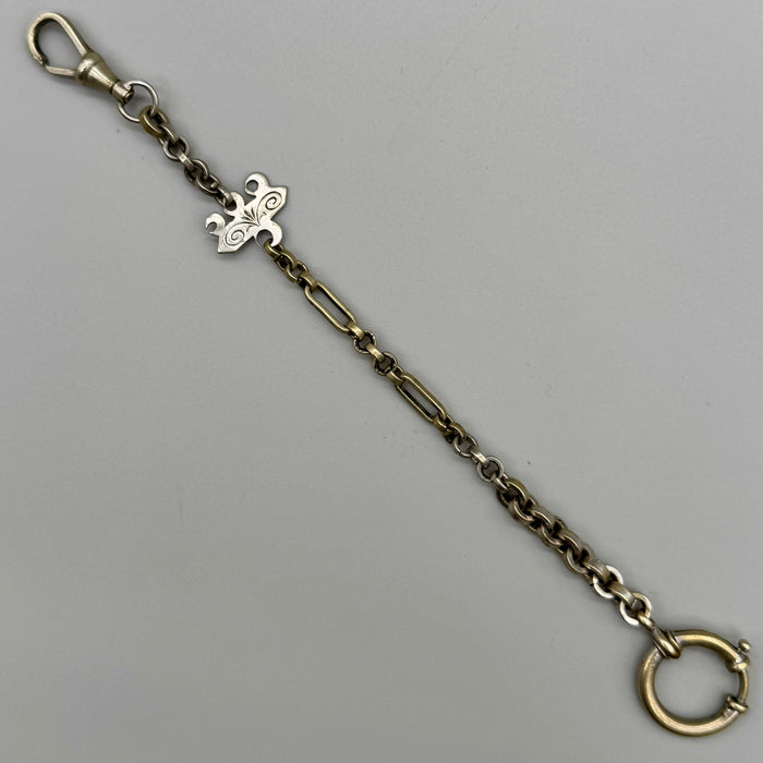 Catena orologio tasca metallo mezzelune Italia 1920 ca