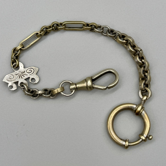 Catena orologio tasca metallo mezzelune Italia 1920 ca