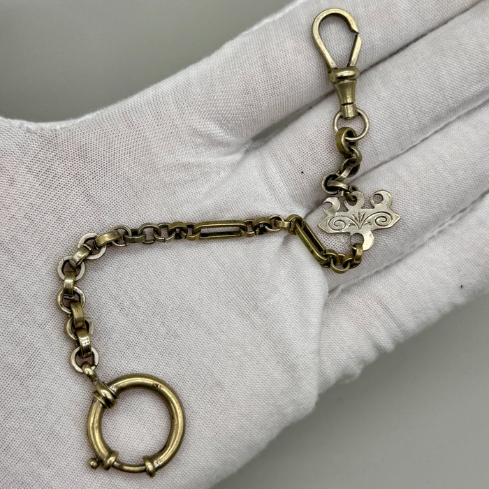 Catena orologio tasca metallo mezzelune Italia 1920 ca