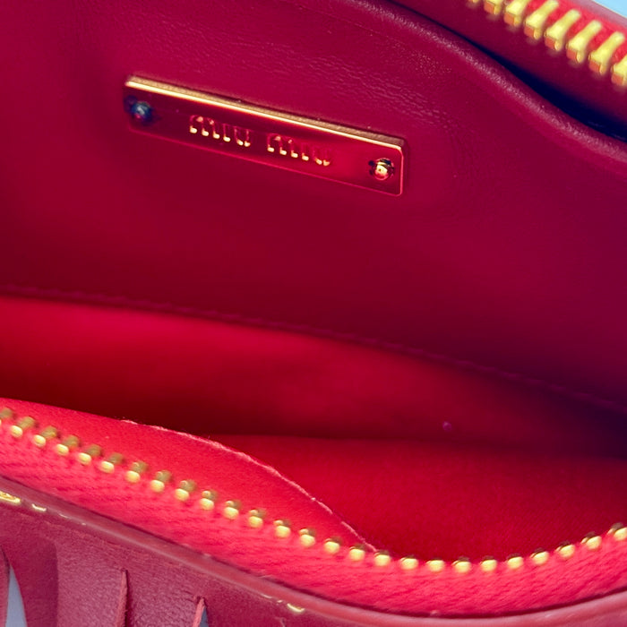 Borsa Miu Miu a mano rosso fuoco pelle 2014