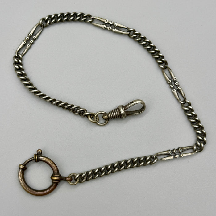 Catena orologio tasca metallo decorata Germania 1930 ca