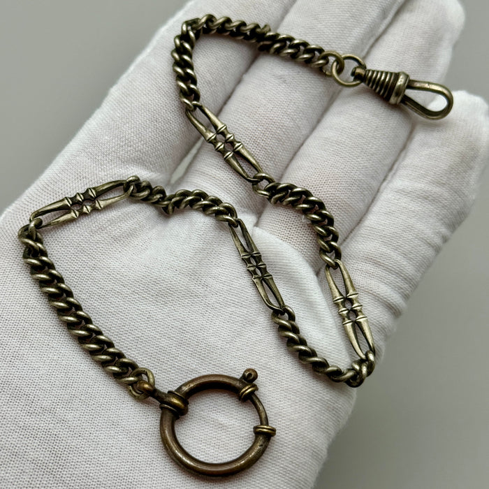 Catena orologio tasca metallo decorata Germania 1930 ca