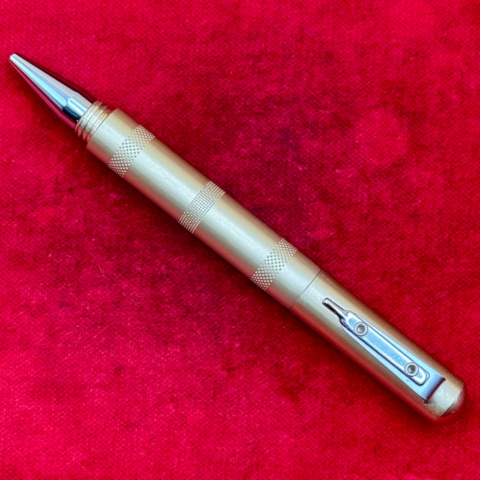 Giuliano Mazzuoli "Officina" penna roller metallo dorato Made in Italy 2010 ca