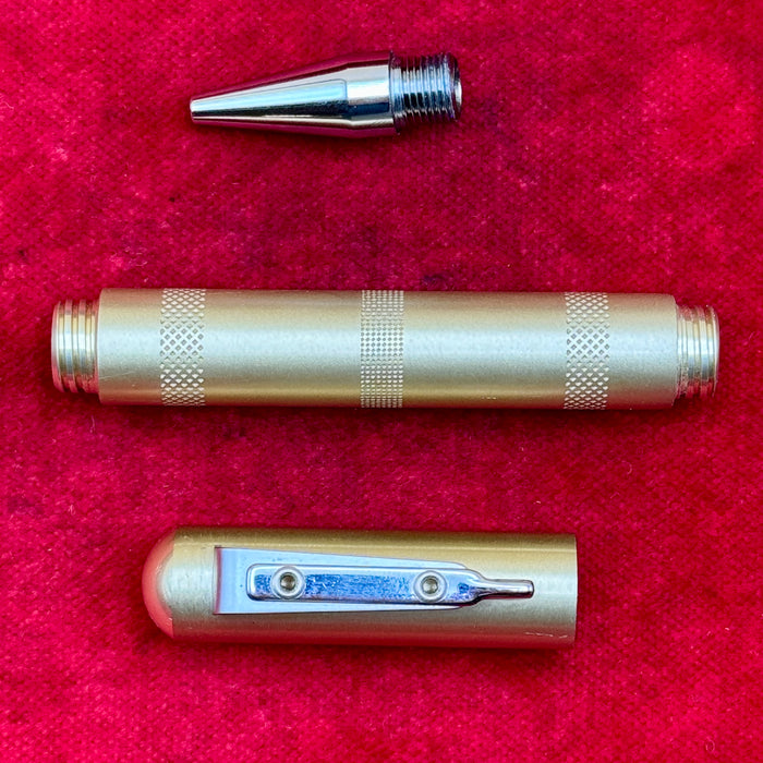 Giuliano Mazzuoli "Officina" penna roller metallo dorato Made in Italy 2010 ca