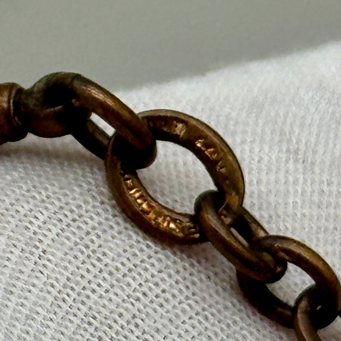 Catena orologio tasca rame maglie larghe cornetto Regno Unito 1930 ca