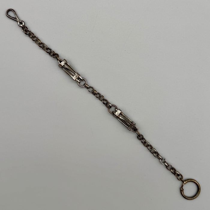 Catena orologio tasca metallo decoro molla art deco Francia 1930 ca