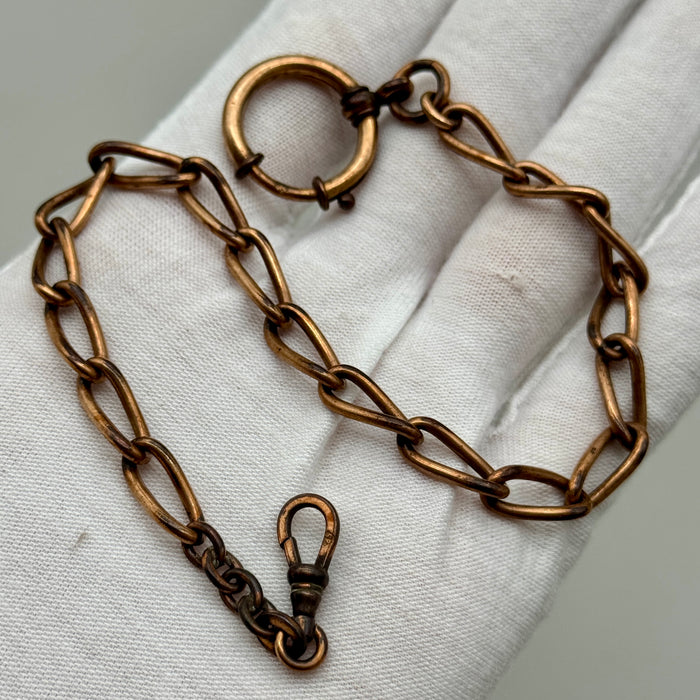 Catena orologio tasca rame maglia larga Germania 1930 ca