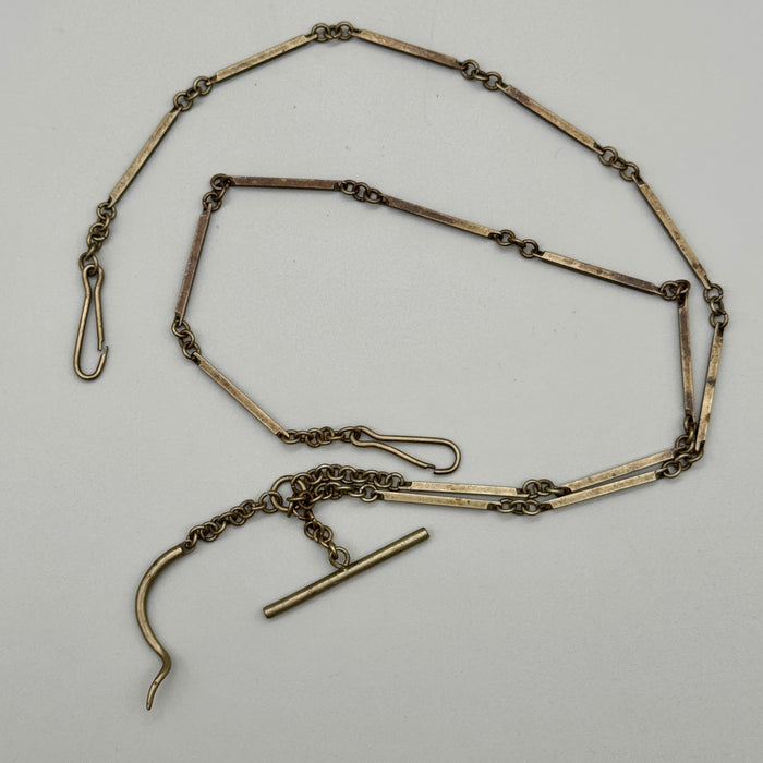 Catena orologio tasca metallo doppie maglie lunghe Regno Unito 1930 ca