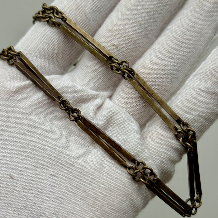 Catena orologio tasca metallo doppie maglie lunghe Regno Unito 1930 ca