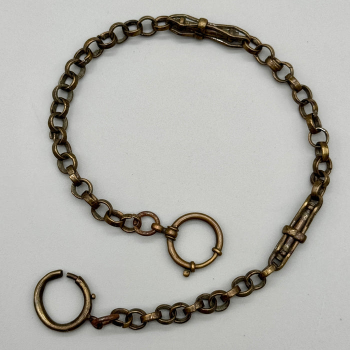 Catena orologio tasca metallo brunito art deco Francia 1930 ca