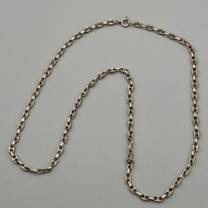Collana catena argento 925 maglia marina Italia 1970 ca