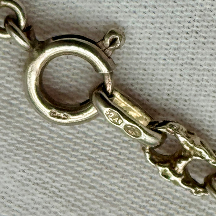 Collana catena argento 925 maglia marina Italia 1970 ca