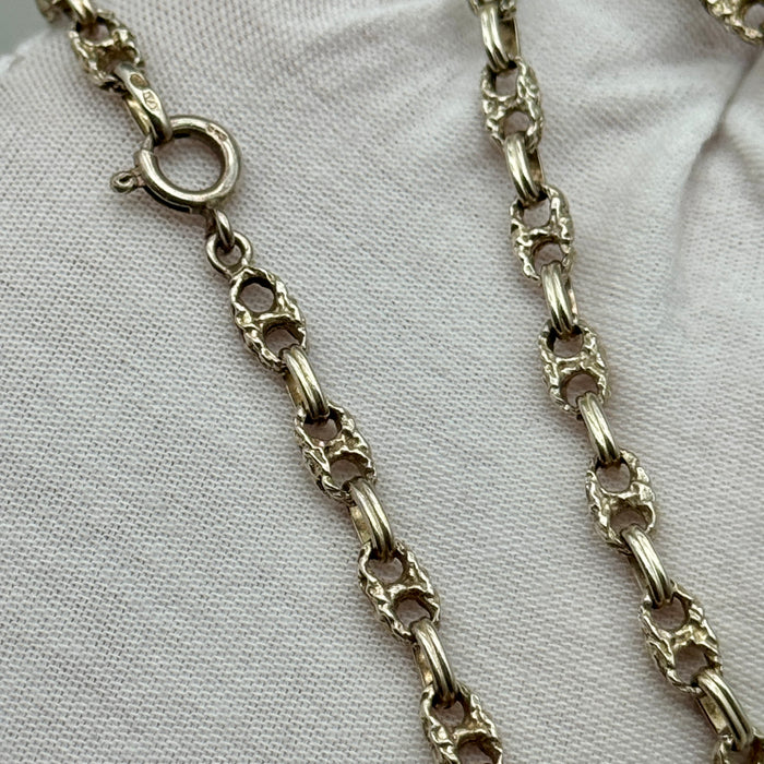Collana catena argento 925 maglia marina Italia 1970 ca