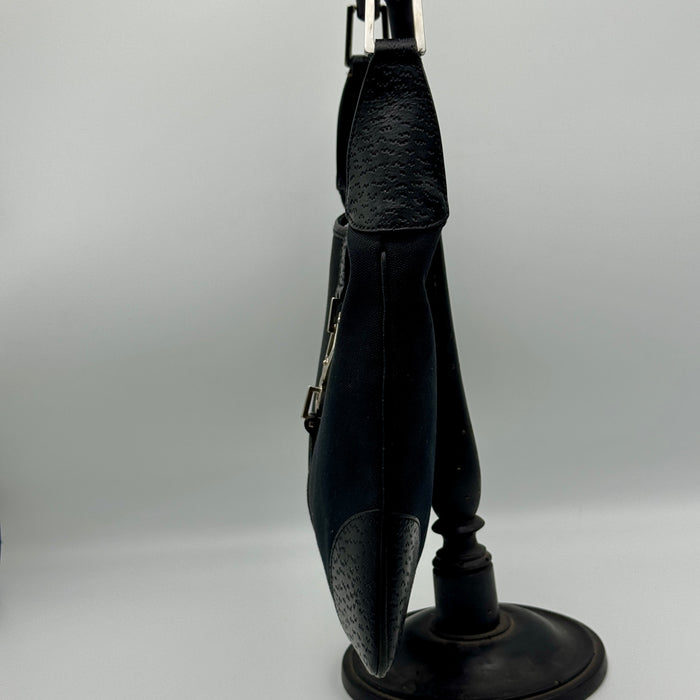 Borsa Gucci Jackie in tela e pelle nera 2000 ca