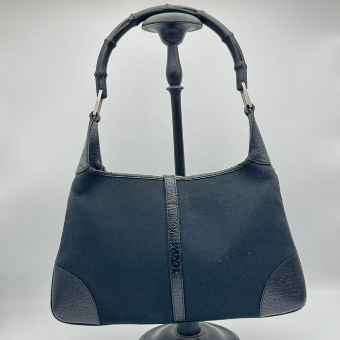 Borsa Gucci Jackie in tela e pelle nera 2000 ca