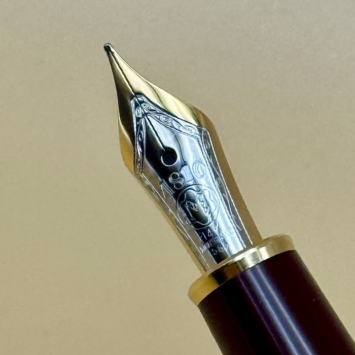 Montblanc Meisterstuck bordeaux penna stilografica pennino F oro 585 Germania 2010 ca