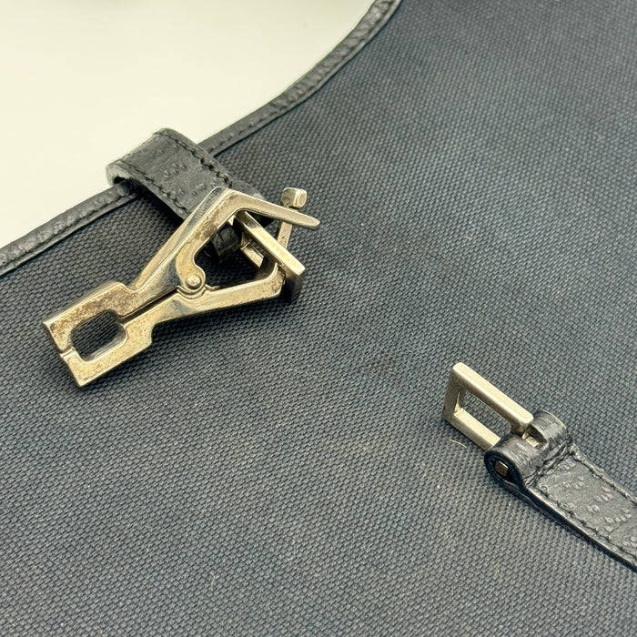 Borsa Gucci Jackie in tela e pelle nera 2000 ca