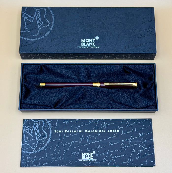 Montblanc Noblesse bordeaux penna stilografica pennino EF oro 750 con scatola Germania 2010 ca