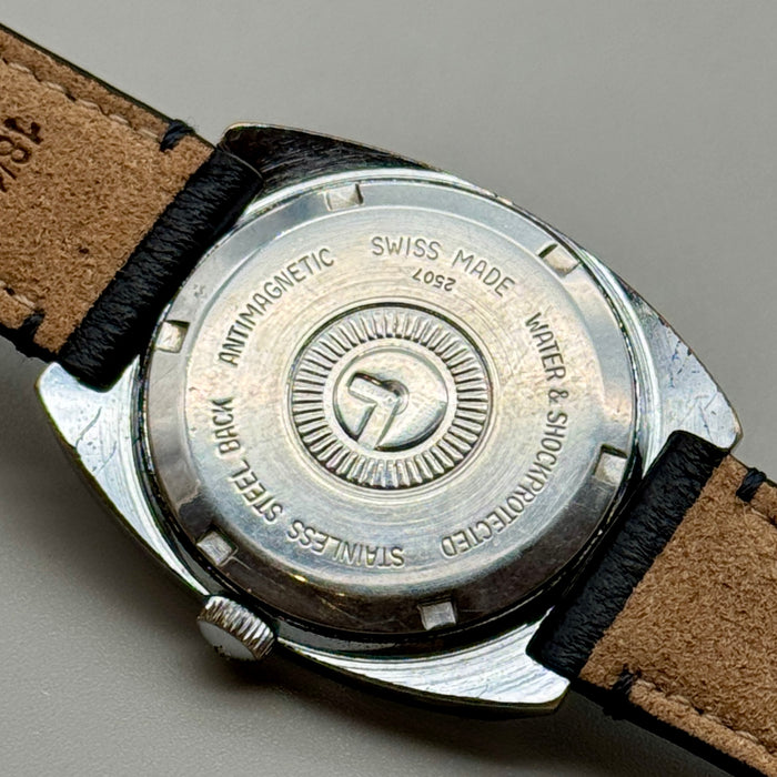 Lanco Incabloc 17 jewels orologio da polso acciaio manuale Swiss 1970 ca