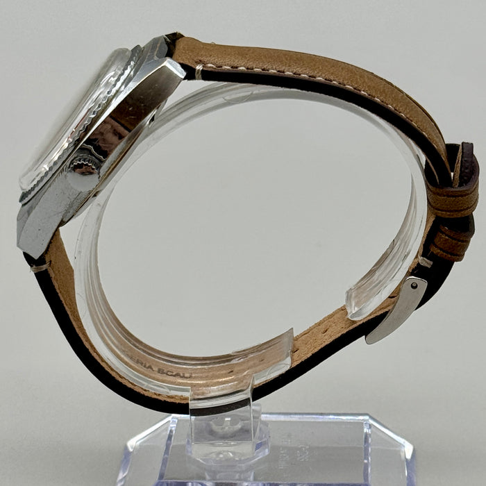 Diantus 17 jewels orologio da polso acciaio manuale quadrante brown Swiss 1970 ca