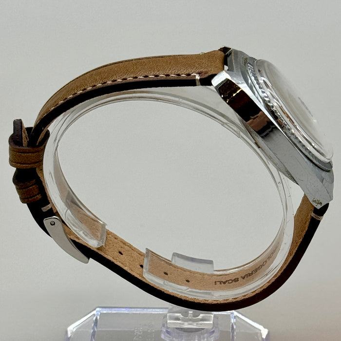 Diantus 17 jewels orologio da polso acciaio manuale quadrante brown Swiss 1970 ca