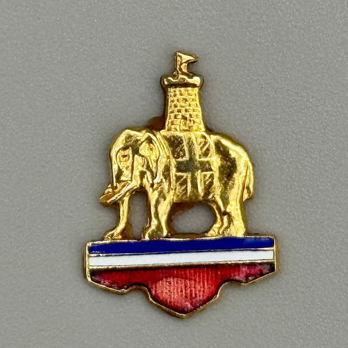 Distintivo Contrada della Torre ordinario smaltato Palio Siena 1950 ca