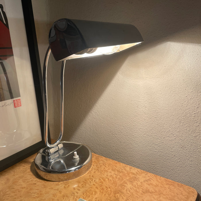 Lampada ministeriale cromata da scrivania design nord Europa 1960 ca