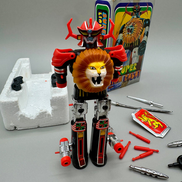 Super Lion Daltanious Robot gioco vintage con scatola 1970 ca