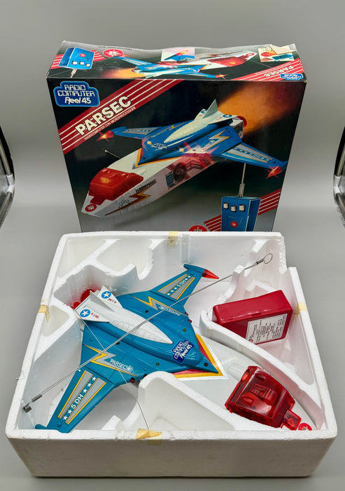Parsec Radio Computer Reel 45 astronave gioco vintage con scatola 1970 ca