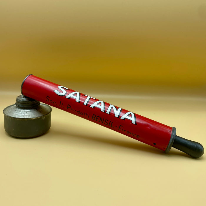 "Satana" vaporizzatore ddt insetticida vintage pubblicitario Bensil Firenze 1950 ca