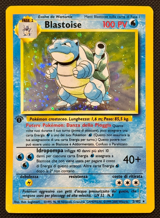Blastoise 2/102 ITA Prima Edizione Set Base holo carta Pokemon