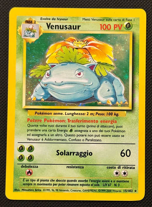 Venusaur 15/102 ITA Set Base unlimited holo carta Pokemon