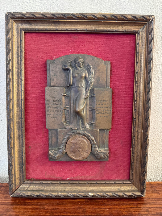 Placca bronzo VII Concorso Vetrine Natalizie Roma 1964