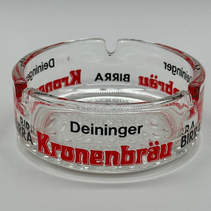 Birra Kronenbrau Deininger posacenre pubblicitario vetro vintage 1980 ca