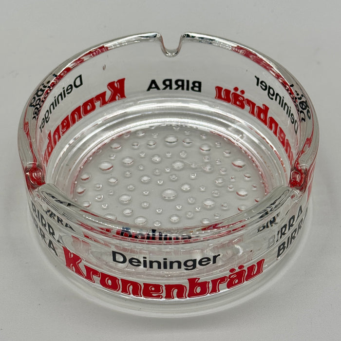 Birra Kronenbrau Deininger posacenre pubblicitario vetro vintage 1980 ca